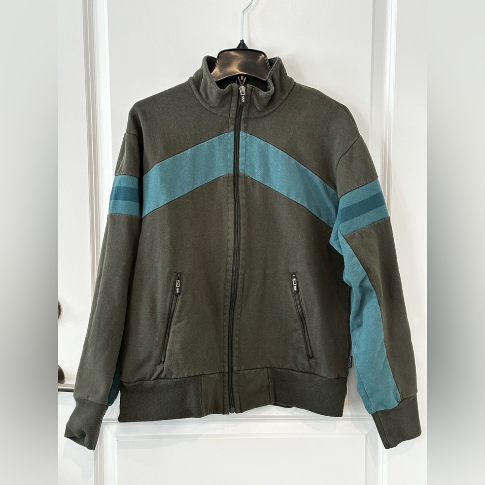 Patagonia Mens Full Zip Jacket Size Medium Sweater Green Blue 20910F7